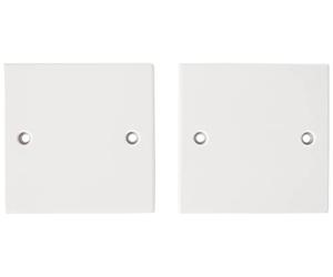 Bulk Hardware BH02676 Paquet de 2 Plaque vierge simple Blanc