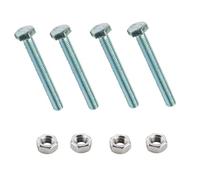 Bulk Hardware BH02766 Boulon à tête hexagonale uniquement plaqué au zinc brillant, Set de 4 Pièces