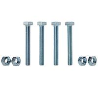Bulk Hardware BH02769 Boulon à tête hexagonale uniquement plaqué au zinc brillant, Set de 4 Pièces