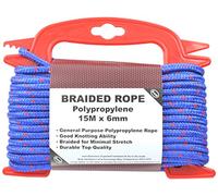 Bulk Hardware BH03166 Corde tressée enrouleur manuel en Polypropylène 15 m x 6 mm