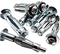 Bulk Hardware BH03919 Ancrage pour cloison robuste plaqué au zinc brillant, Set de 10 Pièces