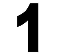 Bulk Hardware BH04025 Chiffre de 1 vinyle adhésif, 75 mm, Set de 4 Pièces