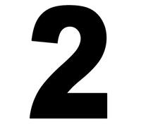 Bulk Hardware BH04026 Chiffre de 2 vinyle adhésif, 75 mm, Set de 4 Pièces