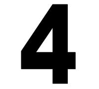 Bulk Hardware BH04028 Chiffre de 4 vinyle adhésif, 75 mm, Set de 4 Pièces