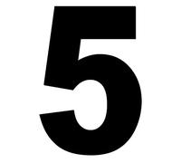 Bulk Hardware BH04029 Chiffre de 5 vinyle adhésif, 75 mm, Set de 4 Pièces