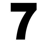 Bulk Hardware BH04031 Chiffre de 7 vinyle adhésif, 75 mm, Set de 4 Pièces