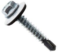 Bulk Hardware BH04079 Vis auto perceuse à tête hexagonale plaquée au zinc avec rondelle collée, 5,5 x 32 mm, Set de 100 Pièces