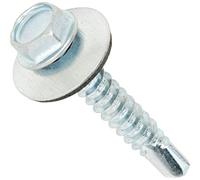 Bulk Hardware BH04080 Vis auto perceuse à tête hexagonale plaquée au zinc avec rondelle collée, 5,5 x 32 mm, Set de 20 Pièces