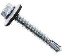 Bulk Hardware BH04081 Vis auto perceuse à tête hexagonale plaquée au zinc avec rondelle collée, 5,5 x 38 mm, Set de 100 Pièces