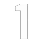 Bulk Hardware BH04096 Chiffre adhésif en Vinyle n° 1, 75 mm, Set de 4 Pièces