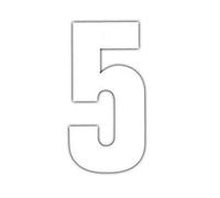 Bulk Hardware BH04100 Chiffre adhésif en Vinyle n° 5, 75 mm, Set de 4 Pièces