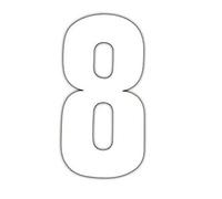 Bulk Hardware BH04103 Chiffre adhésif en Vinyle n° 8, 75 mm, Set de 4 Pièces