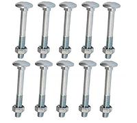 Bulk Hardware bh04824 Carriage Boulon et écrou ZP M6 x 75 mm - Argent (Lot de 10)