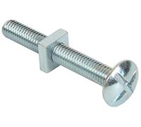 Bulk Hardware Bh04907 Boulon pour toiture et écrou BZP M6 x 60 mm, lot de 4 pièces