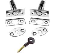 Bulk Hardware Bh05560 Sécurité Window Rack Bolt et touche Plaqué chrome 32 mm, lot de 2 pièces