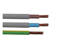 Bulk Hardware BH05570 Lot de 2 queues de compteur isolées pour unité de consommation ou fusibles à interrupteur, 16 mm x 3 m chacun, câble de terre vert et jaune 16 mm x 3 m, gris, BH05571