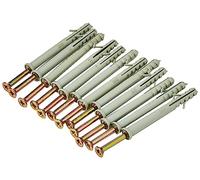 Bulk Hardware Bh05911 Vis de mur solide Cadre de fixation en nylon avec plug, M8 x 80 mm (5/40,6 cm X 3.1/20,3 cm) - Lot de 12, blanc, BH05911