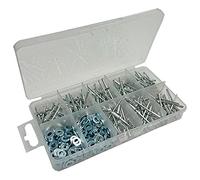 Bulk Hardware Bh06581 Assortiment d'alliage Pop rivets et rondelles plate dans une mallette de transport 10 compartiments.