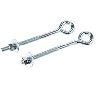 Bulk Hardware TM BH03591 Boulon à œil avec écrou/rondelle, Blanc, Set de 2 Pièces