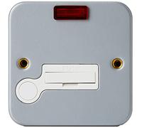 Bulk Hardware TM BH03700 Embase à fusible à gaine métallique non commutée avec indicateur néon, Blanc