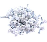 Bulk Hardware TM BH03748 Clip de câble rond, Blanc, 50 mm, Set de 100 Pièces