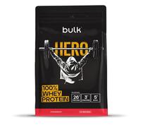 Bulk Hero Whey Protéine en Poudre | Fraise | 65 Portions | 26g Protéine + 3g Créatine | 5g BCAA | Faible en Sucre | Absorption Rapide | Isolat, Hydrolysat & Concentré