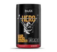 Bulk Hero Whey Protéine en Poudre | Fraise | 910g | 26g Protéine + 3g Créatine | 5g BCAA | Faible en Sucre | Absorption Rapide | Isolat, Hydrolysat & Concentré