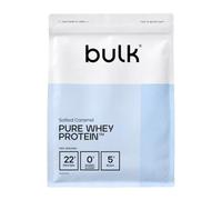 Bulk Pure Whey Protéine en Poudre, Caramel Salé, 1kg | 22g Protéines 5g BCAA portion, Shake de Whey, Faible en sucre, Favorise la croissance la récupération musculaires