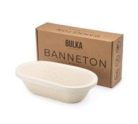 Bulka Petit panier ovale de 500 g pour pain en pâte de bois pressée - Panier à pain anti-adhésif en forme de batard et levain, fabriqué en Allemagne.