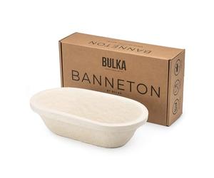 Bulka Petit panier ovale de 500 g pour pain en pâte de bois pressée - Panier à pain anti-adhésif en forme de batard et levain, fabriqué en Allemagne.