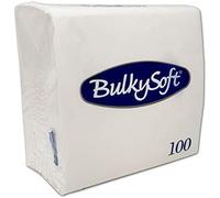 Bulky Soft BulkySoft Lot de 100 serviettes en papier doux 2 plis Blanc 40 x 40 cm