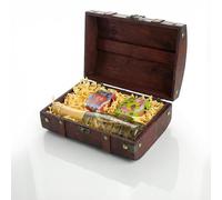 Bull & Bear Petit coffre d'amour, coffret cadeau, avec mini coffre au trésor, trésor doré Piccolo mousseux 0,2 l et 2 mini sets de plantes, cadeau romantique pour les couples