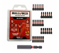 Bull Bits Lot de 30 embouts de visseuse à percussion Torx 25 mm T15, T20, T25, T30, T40 + porte-embout magnétique 60 mm, zone de choc, acier S2, zone de torsion