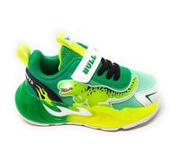 Bull Boys Chaussures avec lumières DNAL5117 Jurassic Rex,Vert,Fermeture à déchirure,Dinosaure T-Rex,Semelle amortissante, vert, 30 EU