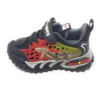 Bull Boys Chaussures de sport pour enfants avec lumières et dinosaures, baskets avec semelle antidérapante amortissante, Noir , 32 EU