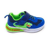 Bull Boys Jungle Raptor DNAL5142 Bleu Royal,Chaussures Bébé à Déchirure avec lumières,Thème Dinosaure, Amorti,Léger, Bleu royal, 27 EU