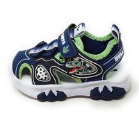 Bull Boys Sandale DNCL5191 T-Rex à bout fermé,Lumières LED,Semelle amortissante avec empreinte de dinosaure,Déchirable, bleu, 26 EU