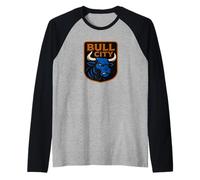 Bull City Durham NC 919 North Carolina Bull Head Homme Femme Manche Raglan