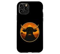 Bull Coucher de Soleil Cornes Vintage Cowboy Rodéo Western Coque pour iPhone 11 Pro