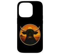 Bull Coucher de Soleil Cornes Vintage Cowboy Rodéo Western Coque pour iPhone 14 Pro