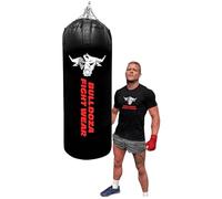 BULL DOZA FIGHT WEAR Sac de Frappe Auto-remplissant Robuste - Sac de Frappe avec chaînes suspendues, émerillon, mousquetons (Noir) (XL 5FT Tank)