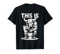 Bull est assis sur une toilette et joue avec un smartphone T-Shirt