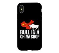 Bull Funny in A China Shop Carte Drapeau Idiome Souvenir de Voyage Coque pour iPhone X/XS