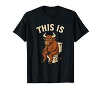 Bull is Sitting on A Toilet Funny Cow Toilet Humour Bullsht T-Shirt