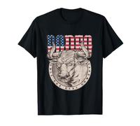 Bull Riding Vintage Rodeo Only for Real Cowboys Drapeau USA T-Shirt