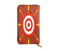 Bull 's-eye Portefeuille long en cuir pour femme 12 emplacements pour cartes de crédit Poche zippée pour pièces de monnaie Compartiments pour argent liquide Pochette élégante pour un usage quotidien