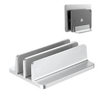 BULL-TECH Support Vertical pour Ordinateur Portable, 2 emplacements réglables en Aluminium (jusqu'à 17,3"), Compatible avec Tous Les MacBook/Microsoft Surface/HP/Dell/ChromeBook/iPad et Ordinateurs