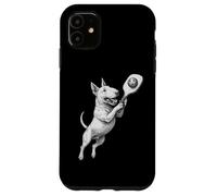 Bull Terrier anglais jouant au pickleball amateur de chiens Coque pour iPhone 11