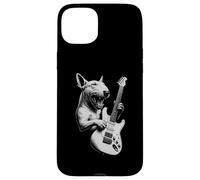 Bull Terrier anglais jouant de la guitare rock amateur de chiens Coque pour iPhone 15 Plus