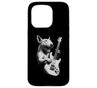 Bull Terrier anglais jouant de la guitare rock amateur de chiens Coque pour iPhone 15 Pro